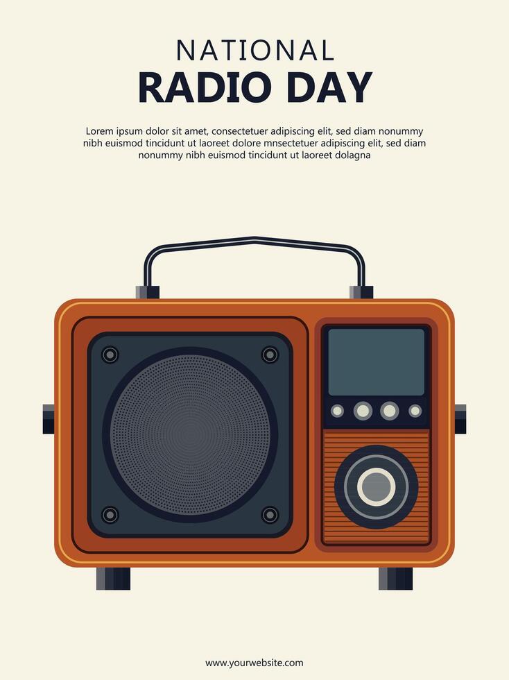 National Radio Day background. vector