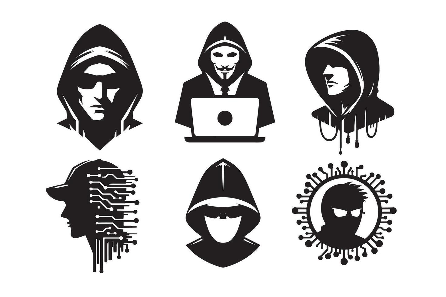 Hacker Head Art Logo vector