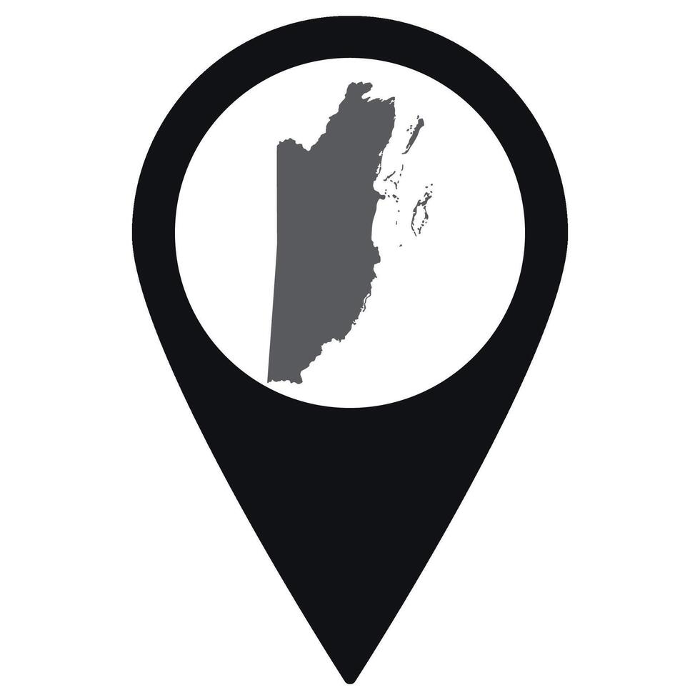 Belize map. Map of Belize on map pin icon black color isolated vector