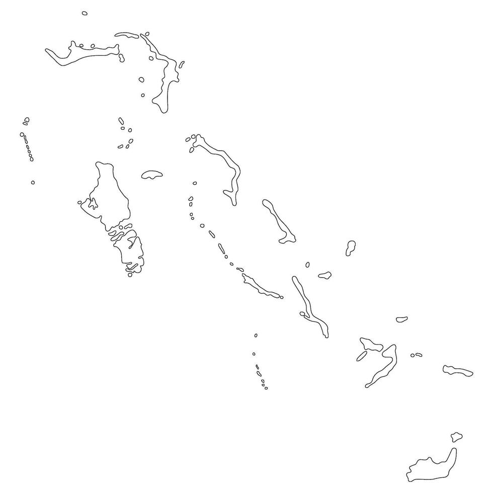 Bahamas map. Map of Bahamas in white color vector