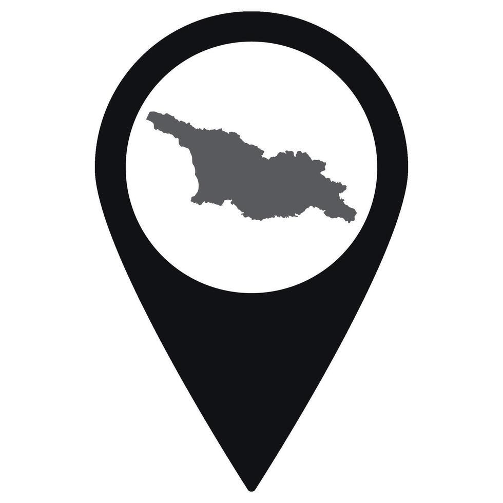 Georgia map. Map of Georgia on map pin icon black color isolated vector