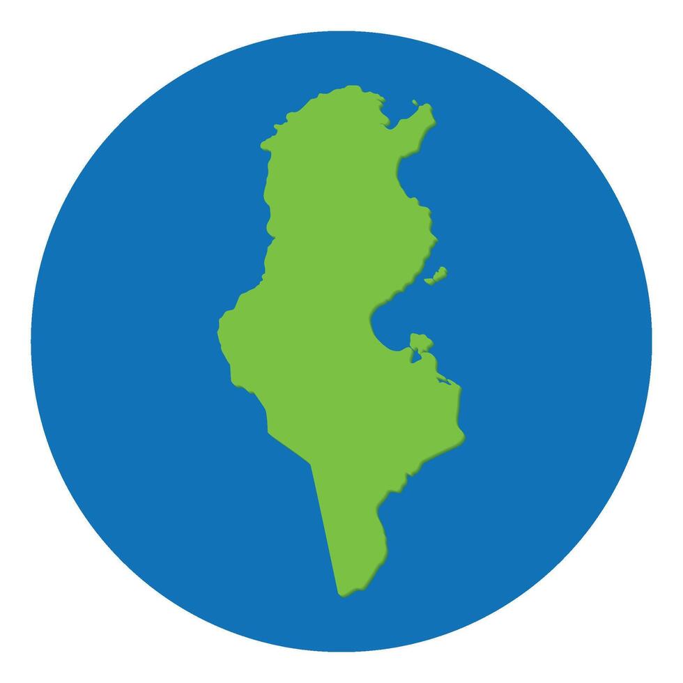 Tunisia map. Map of Tunisia in globe design with blue circle vector