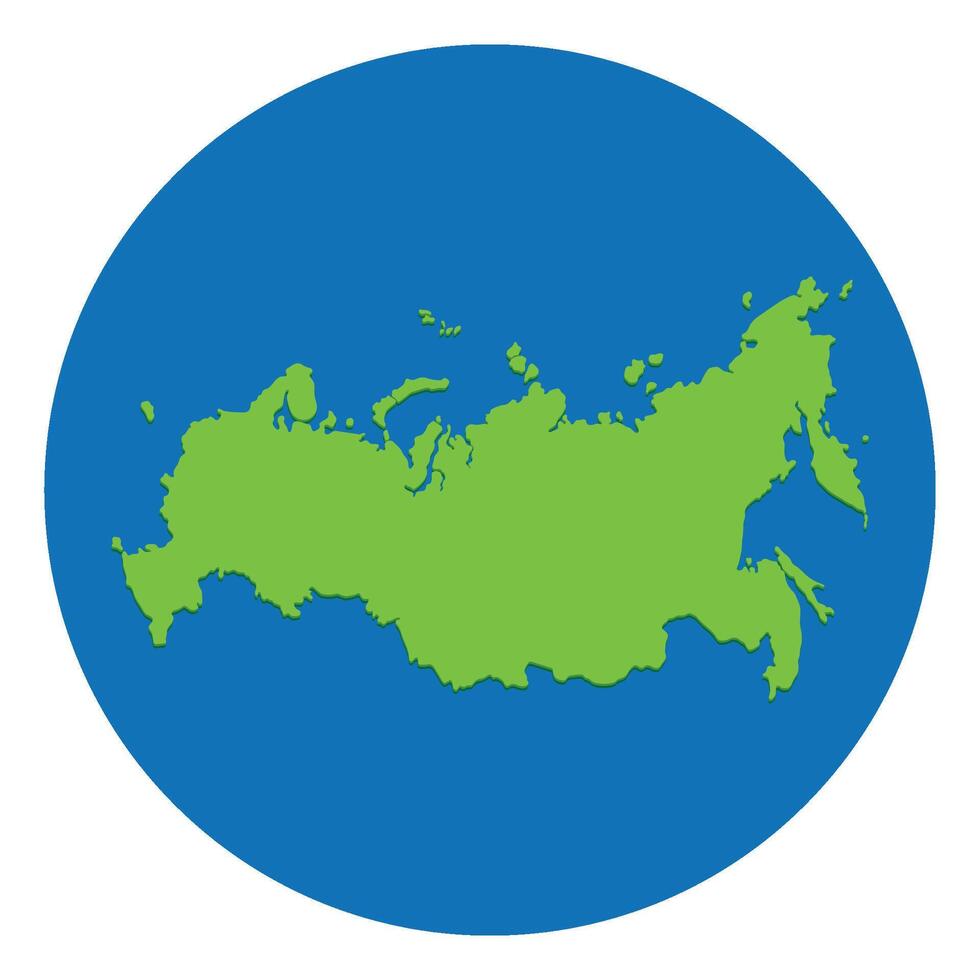 Russia map in globe design with blue circle. Map of Russia vector
