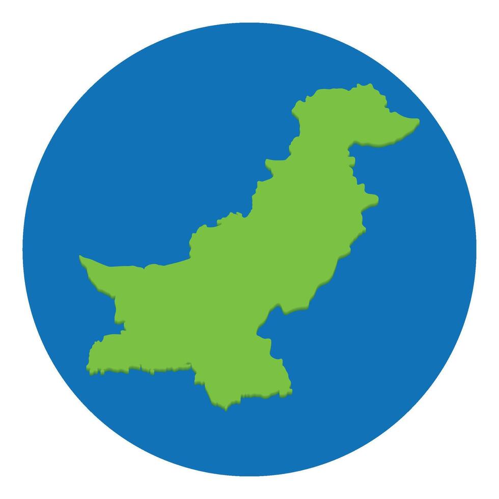 Pakistan map. Map of Pakistan in globe design with blue circle vector