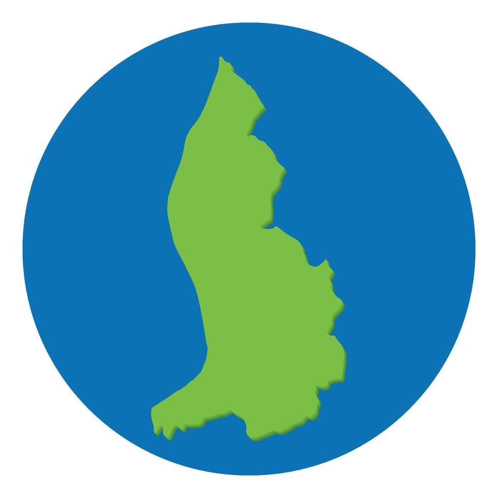 Liechtenstein map in green color and blue globe vector