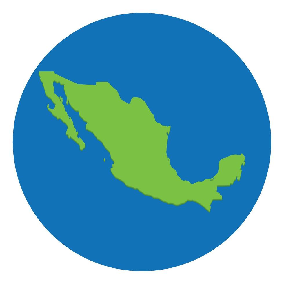 Mexico map in globe design with blue circle color. Map of Mexico vector
