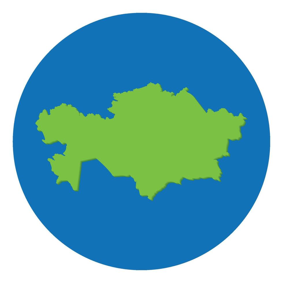 Kazakhstan map. Map of Kazakhstan in green color and blue globe vector