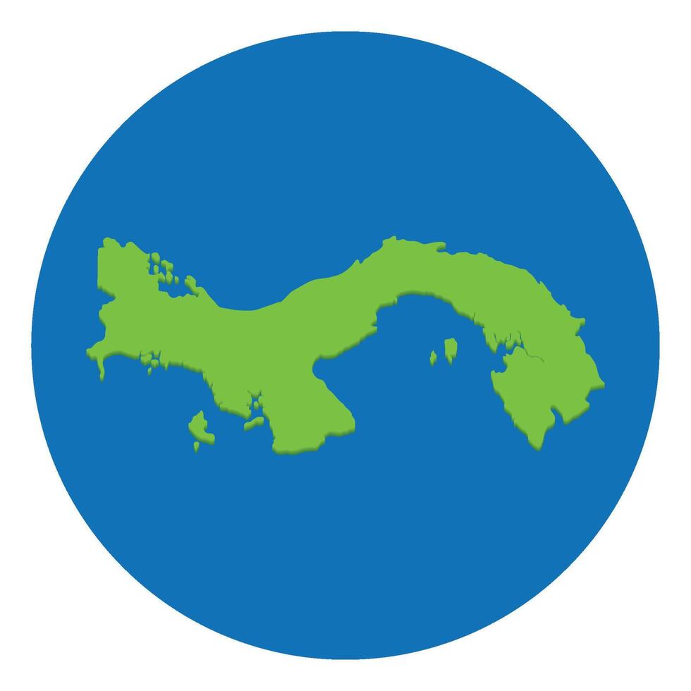 Panama map. Map of Panama in globe design with blue circle vector