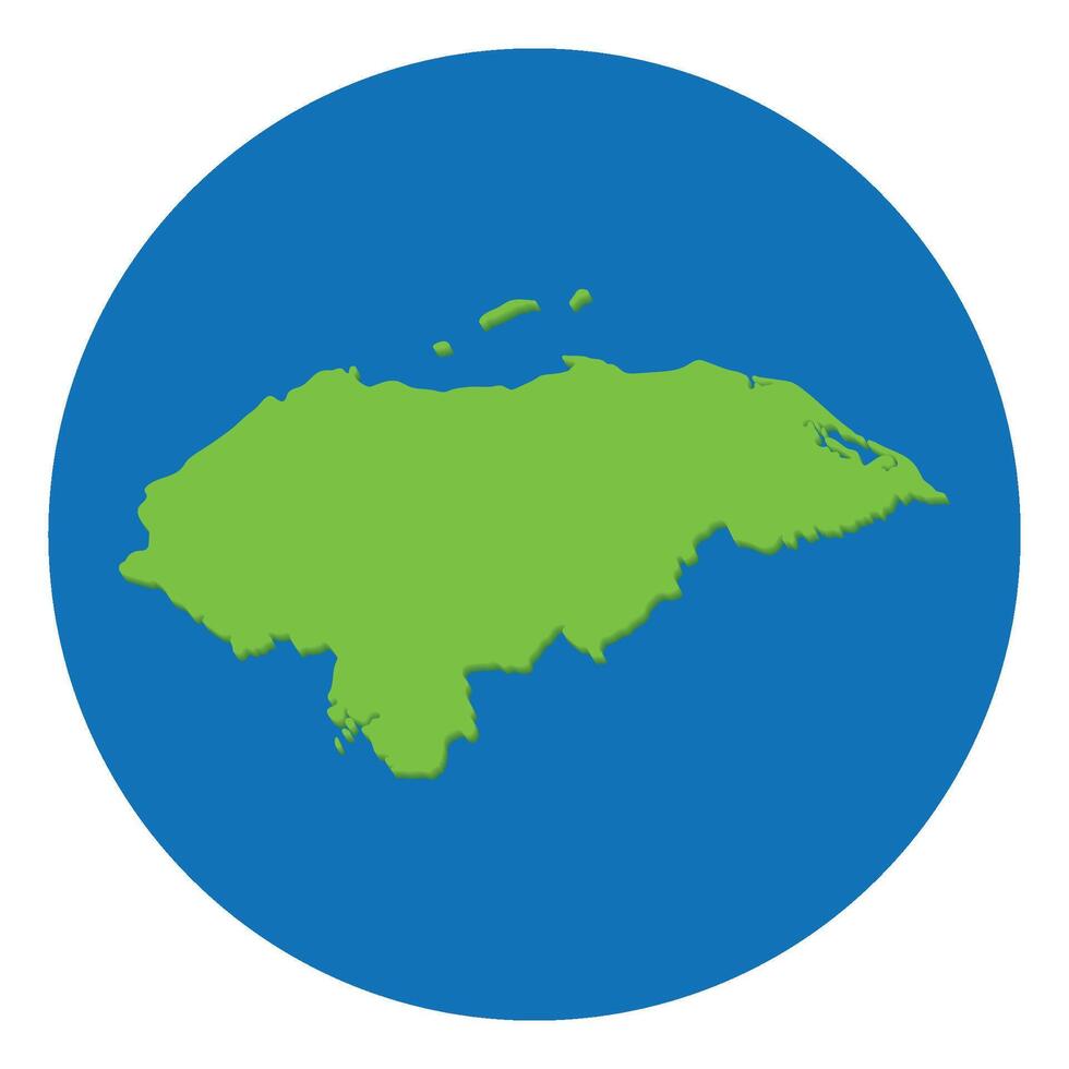 Honduras map. Map of Honduras in green color and blue globe shape vector