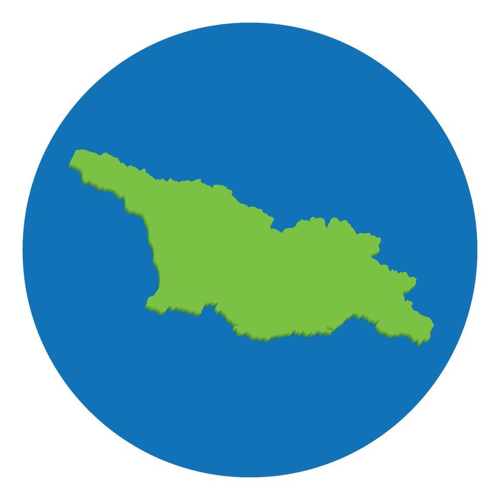 Georgia map. Map of Georgia in green color and blue globe shape vector