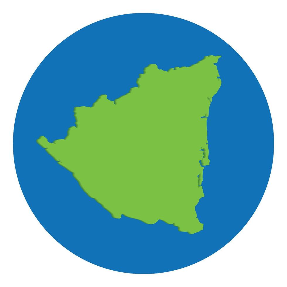 Nicaragua map. Map of Nicaragua in globe design with blue circle vector
