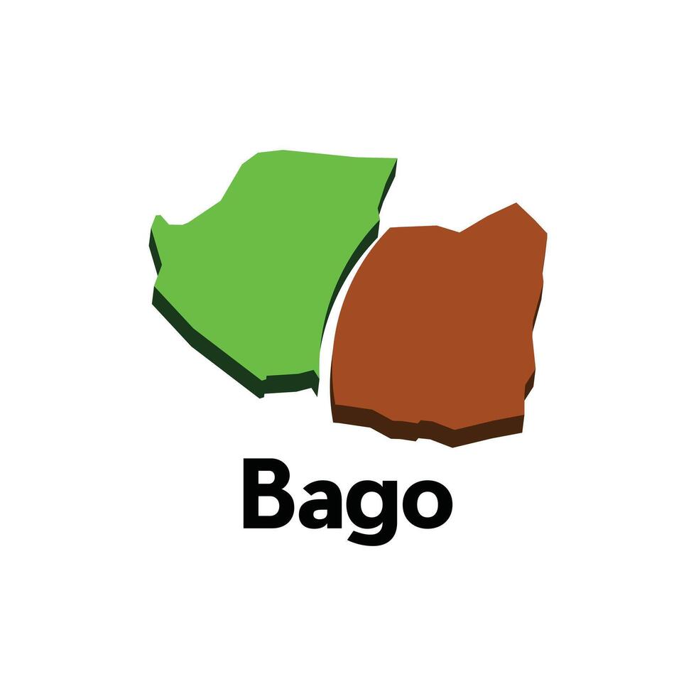 Bago map. map of Philippines capital Country colorful design, illustration design template on white background vector