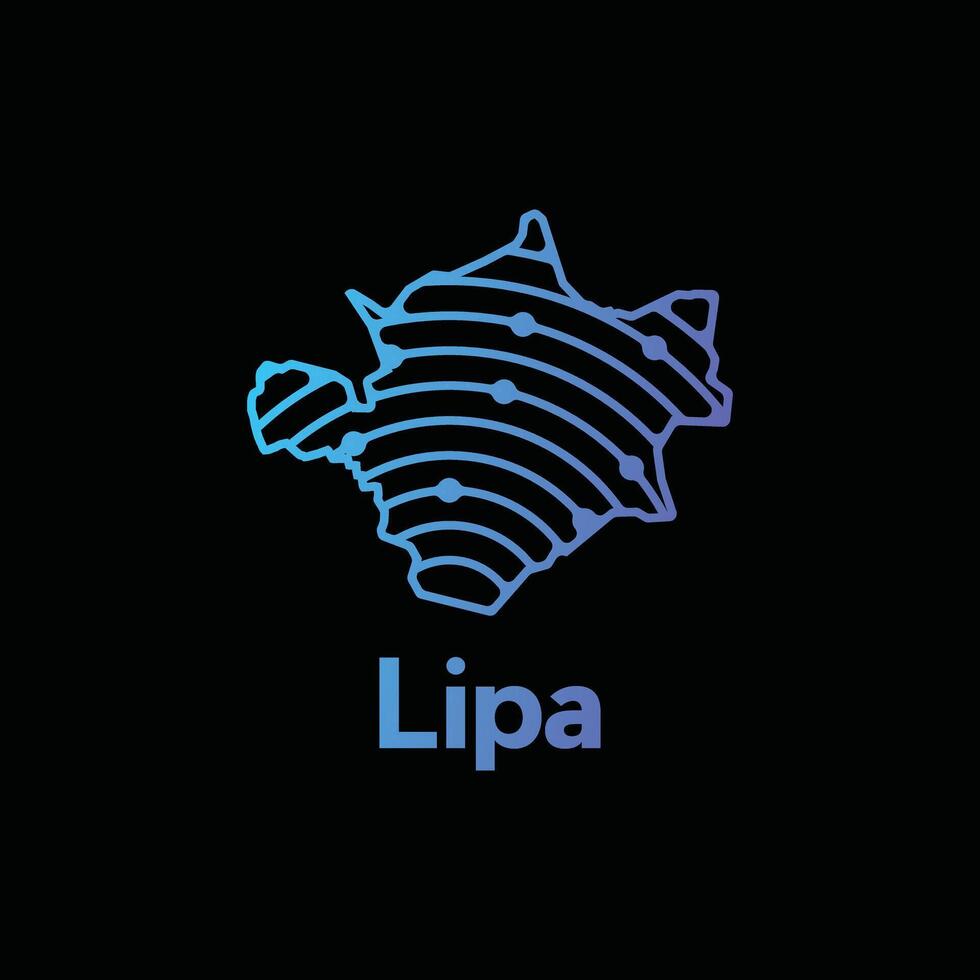 Map City of Lipa. map of the Philippines Country. Borders of for your design with line and dot style technology design template vector