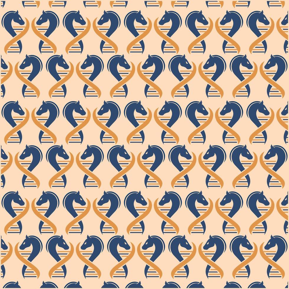 Horse Head Dna Pattern Design style flat design, for your background, design, and etc vector