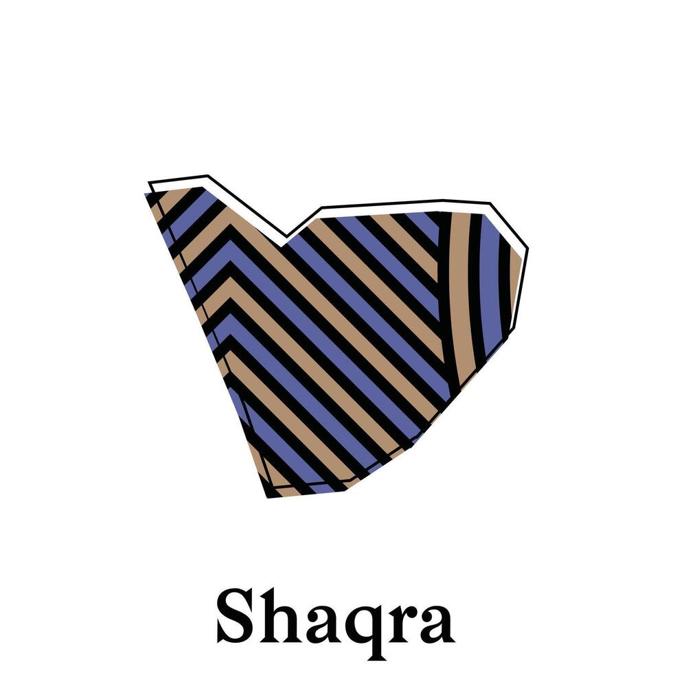 Map City of Shaqra design illustration, symbol, sign, outline, World Map International template on white background vector