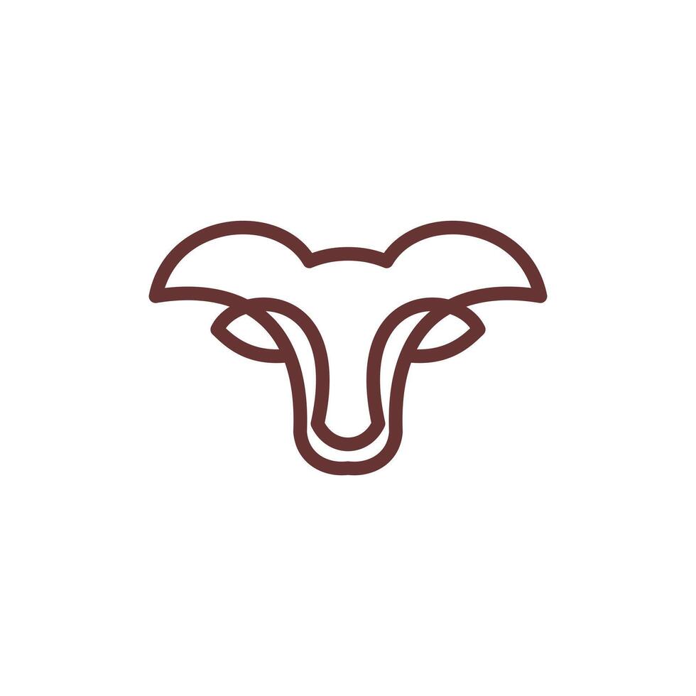 Goat head line simple modern creative design template vector
