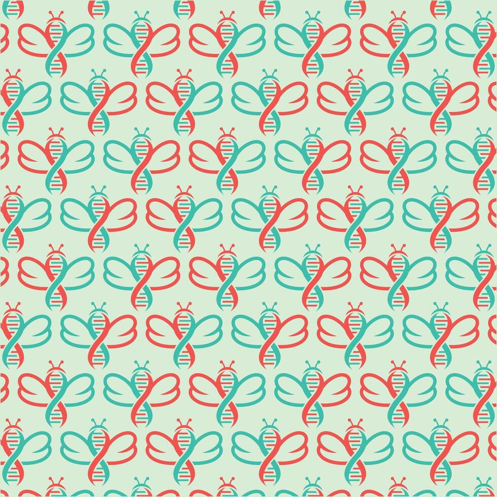 Simple Bee Dna Pattern flat design, suitable for your design, banner, template, and etc vector