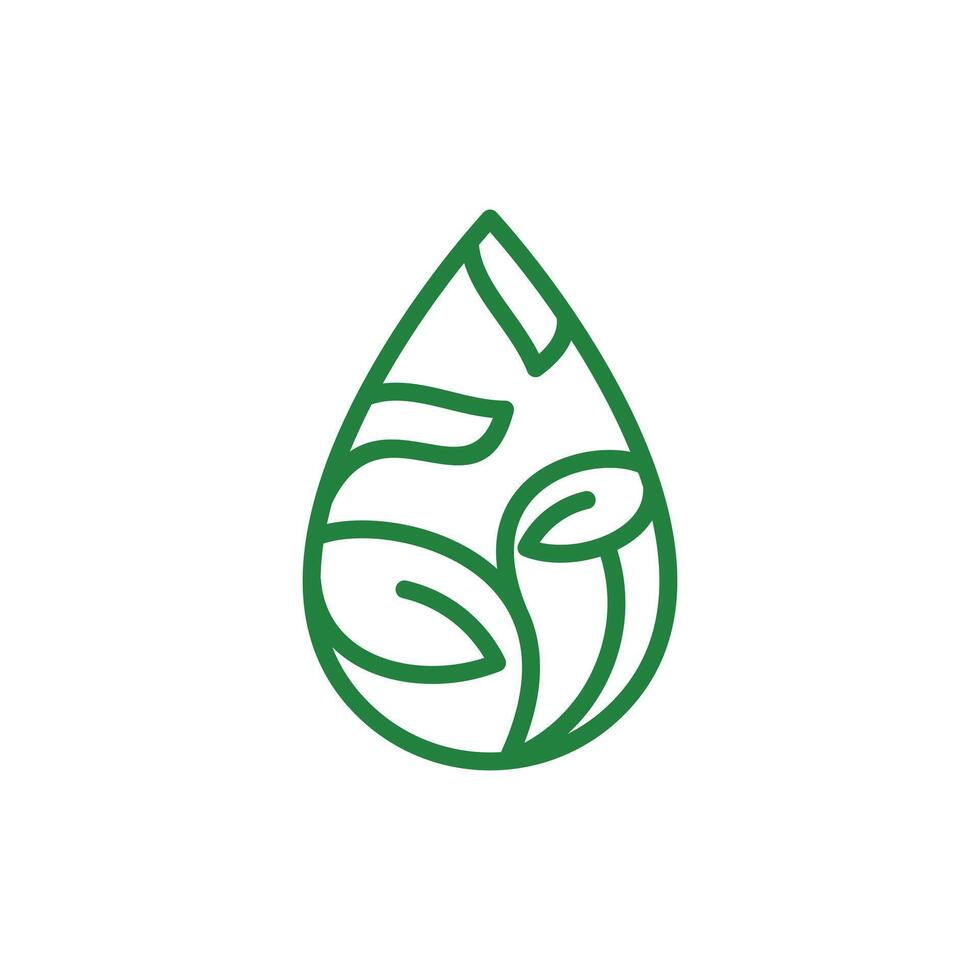 Drop Leaf line simple and creative logo design, suitable for your company vector