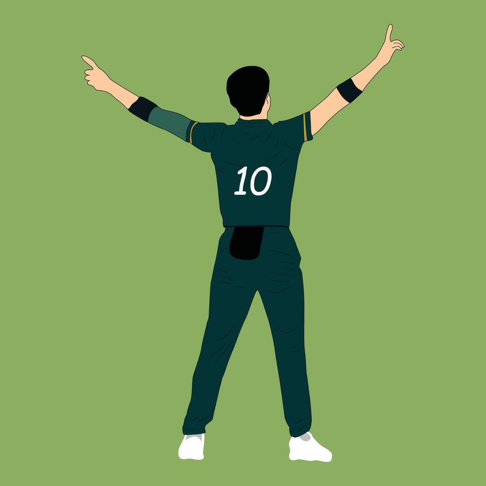 Illustration of a cricket player bowler vector