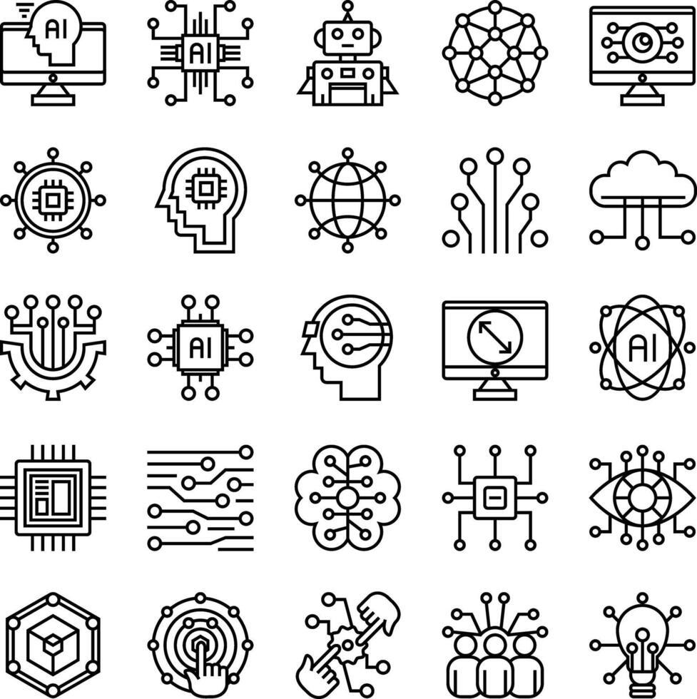 Artificial Intelligence Outline vector