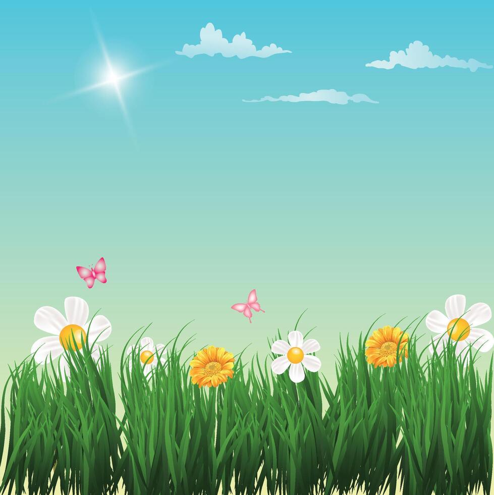 Realistic background for spring season vector