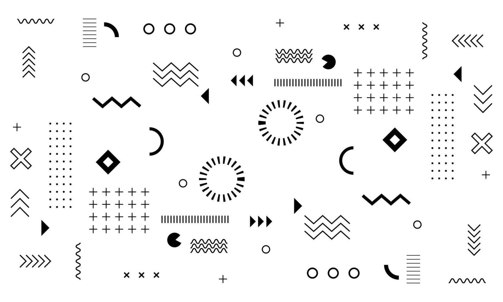A black and white abstract design with many shapes and lines vector