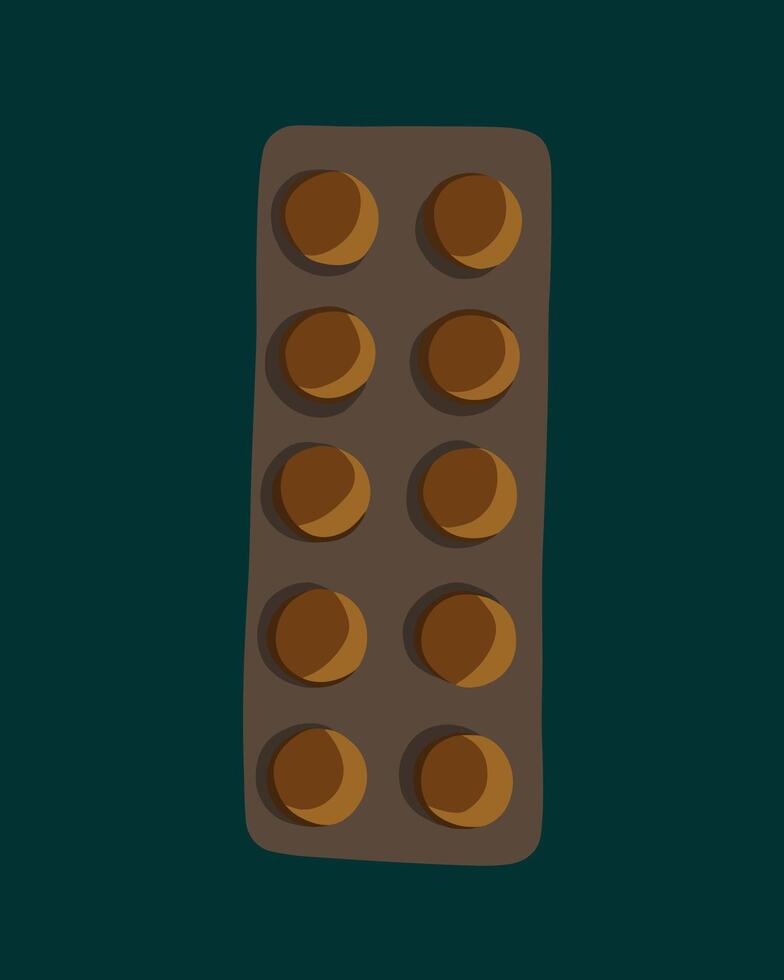 Isolated illustration of pills in package. vector
