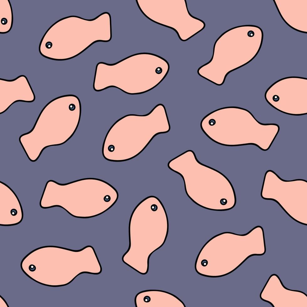Illustration of pattern with fishes. vector