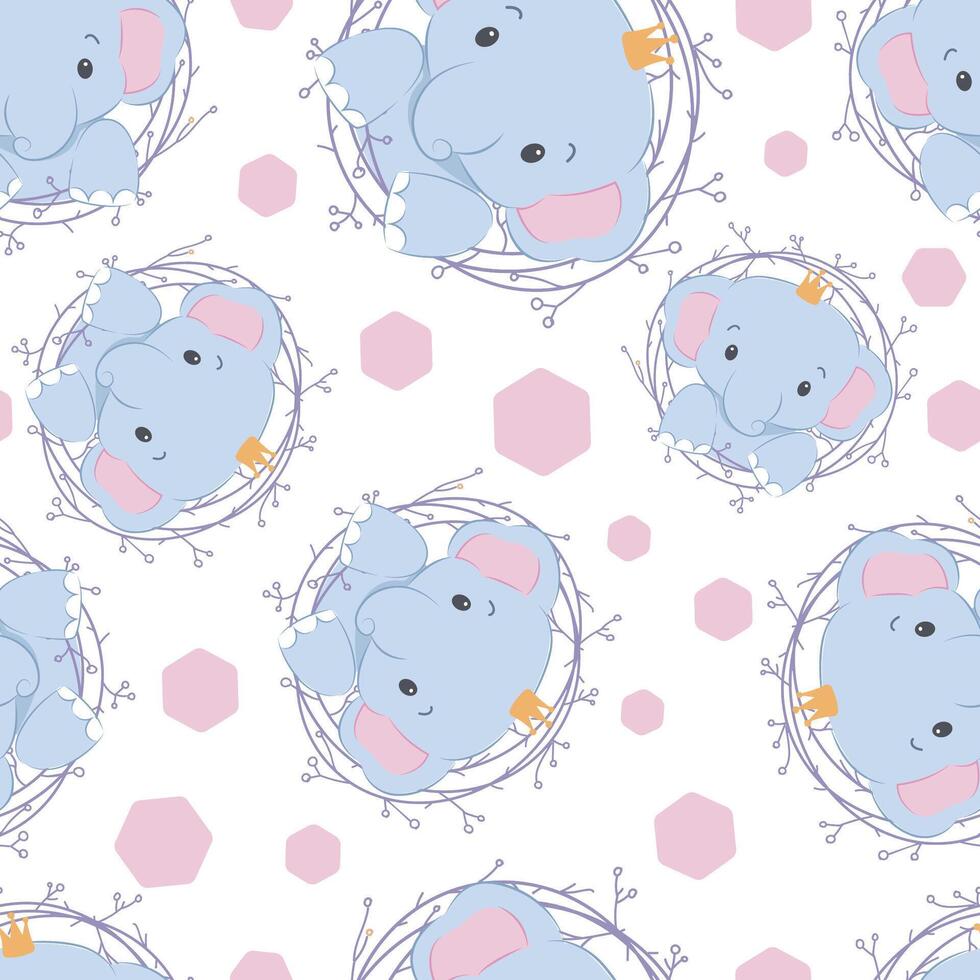 Cute baby animals seamless pattern vector