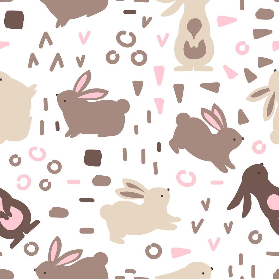 Cute Bunny Seamless Pattern vector