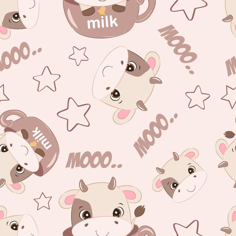 Cute baby animals seamless pattern vector