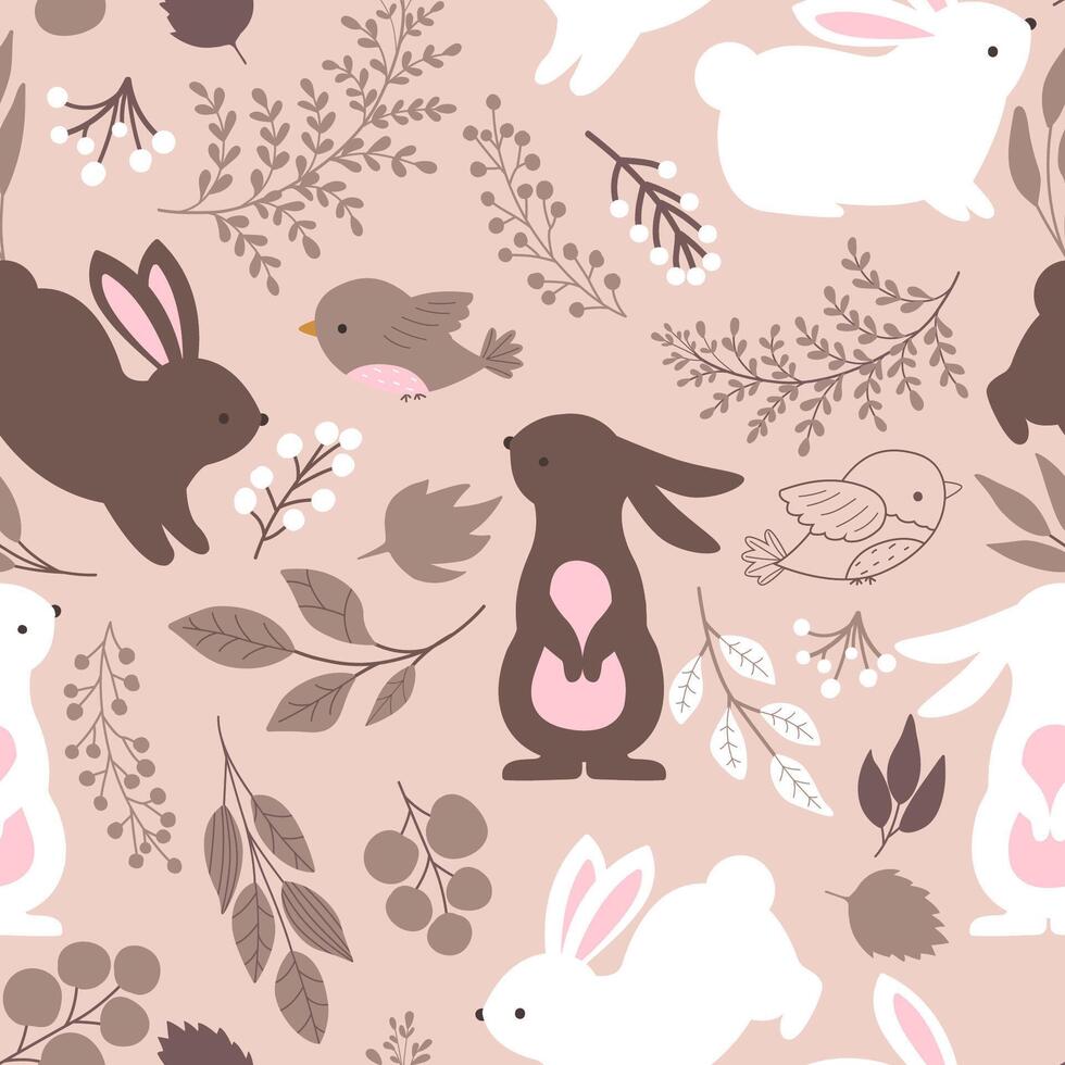 Cute Bunny Seamless Pattern vector
