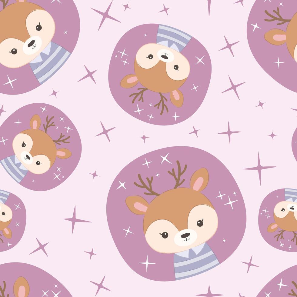 Cute Reindeer Seamless Pattern vector