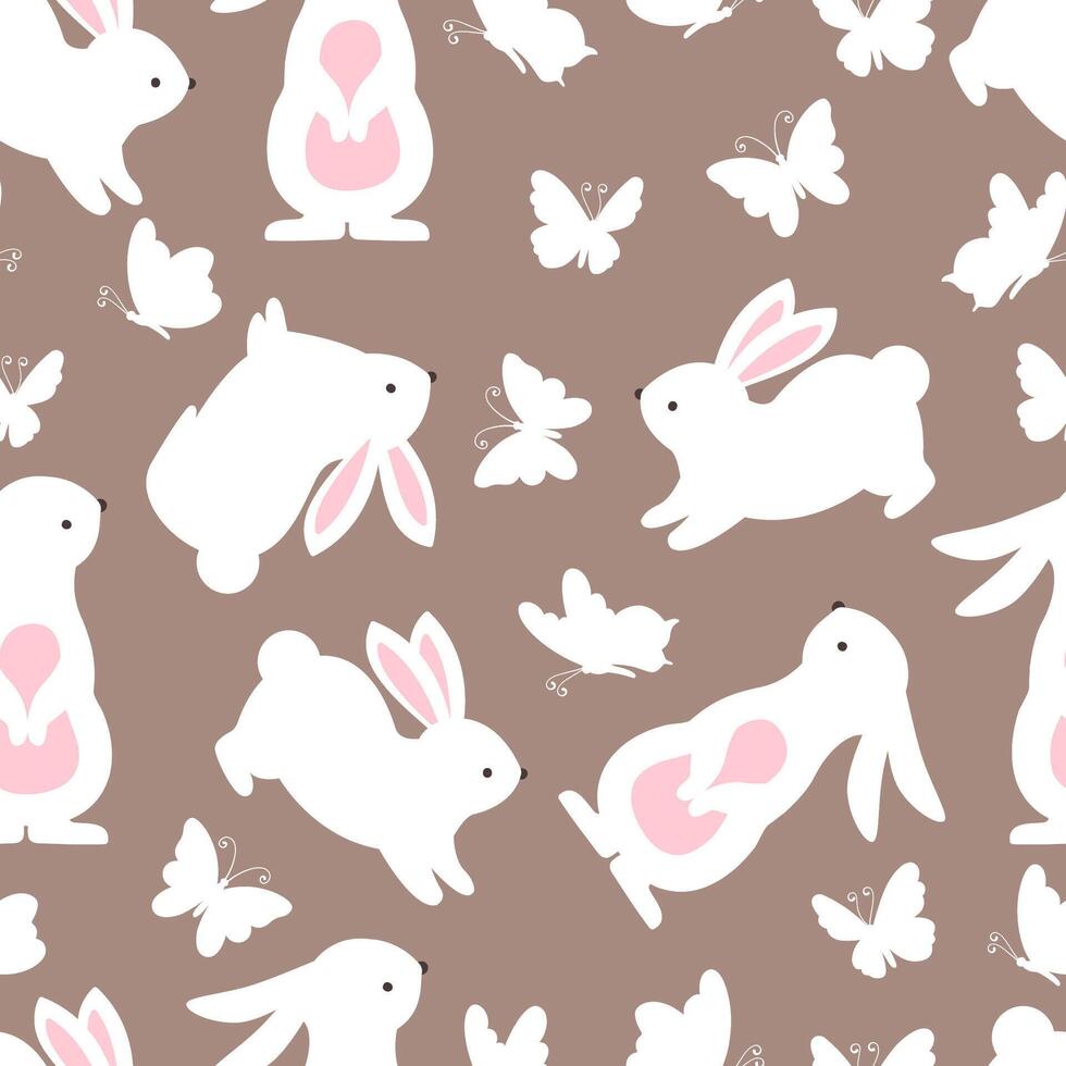 Cute Bunny Seamless Pattern vector