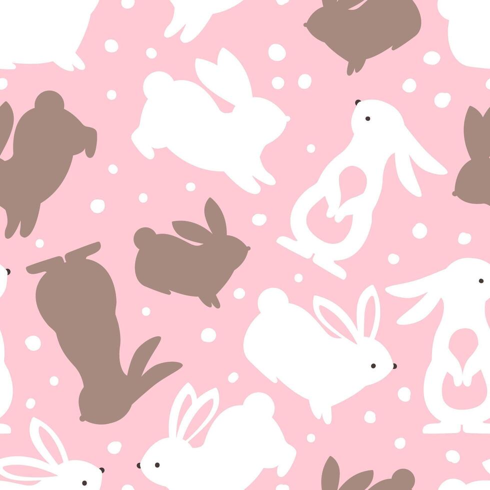 Cute Bunny Seamless Pattern vector