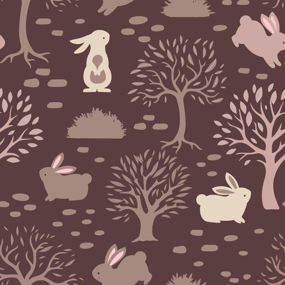 Cute Bunny Seamless Pattern vector