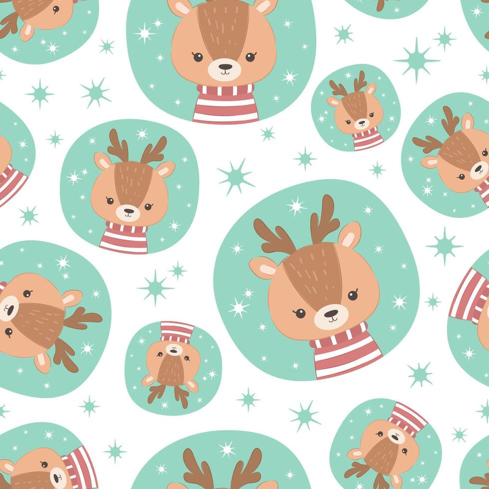 Cute Reindeer Seamless Pattern vector