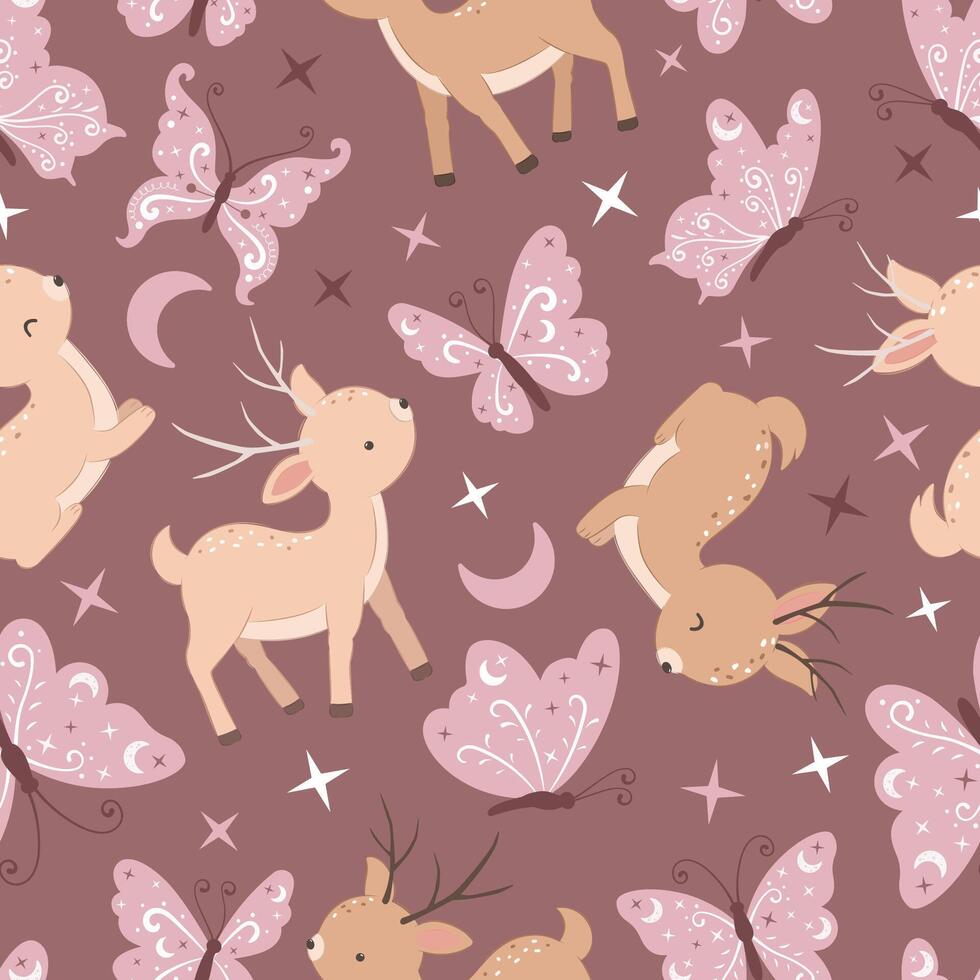 Cute Reindeer Seamless Pattern vector