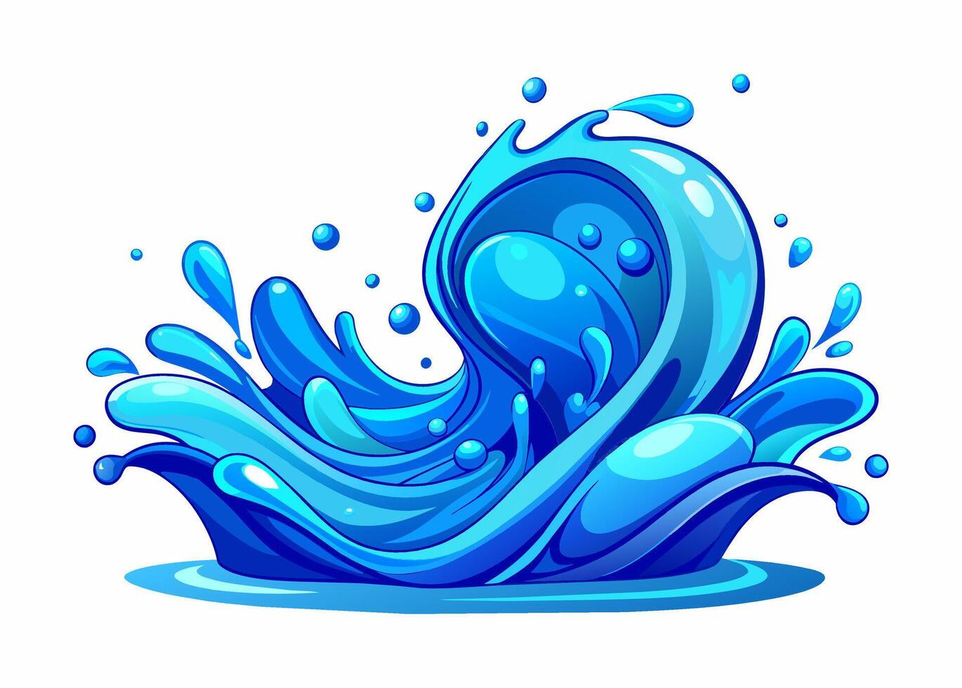Water Splashes and Drops vector