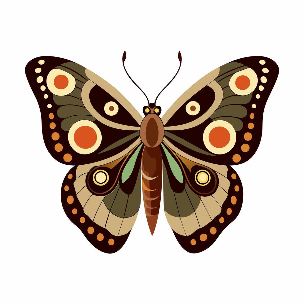 A Vintage Illustration of Buckeye Butterfly vector
