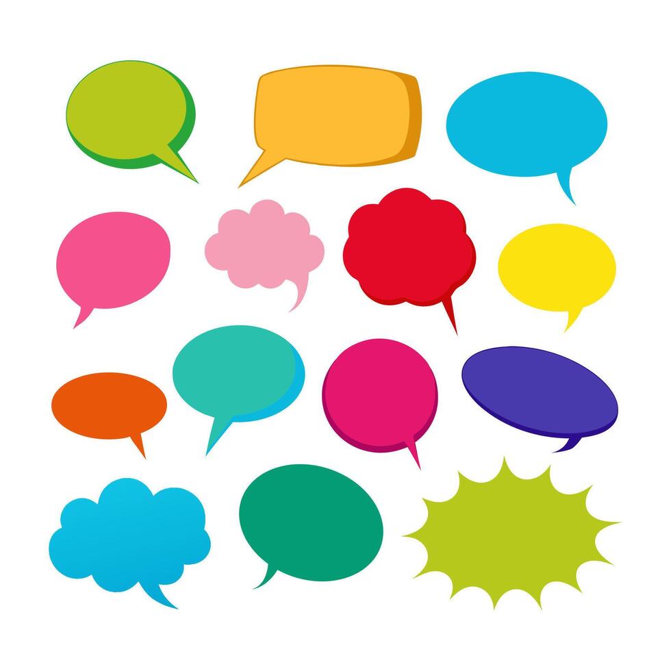 A Colorful Set of Speech Bubbles vector