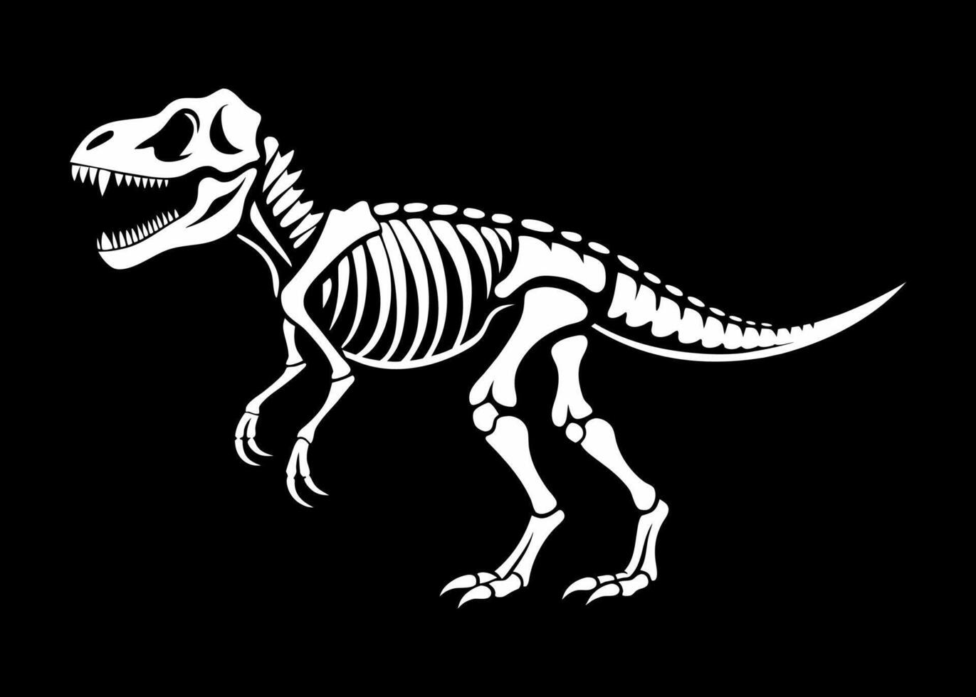 A T-Rex Dinosaur Skeleton vector