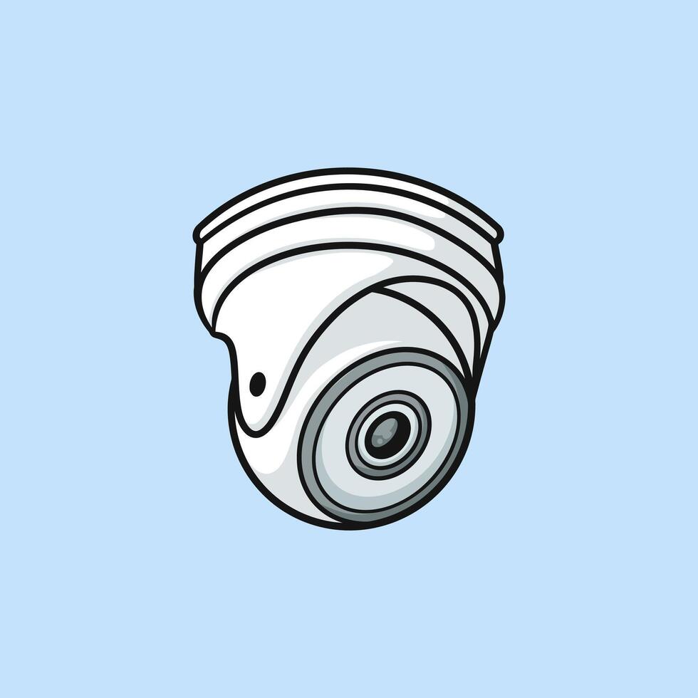 CCTV Illustration White Security Camera Cartoon vector