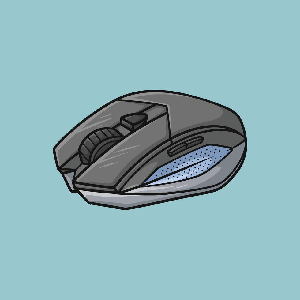 Gaming Mouse Dark Grey Cartoon vector