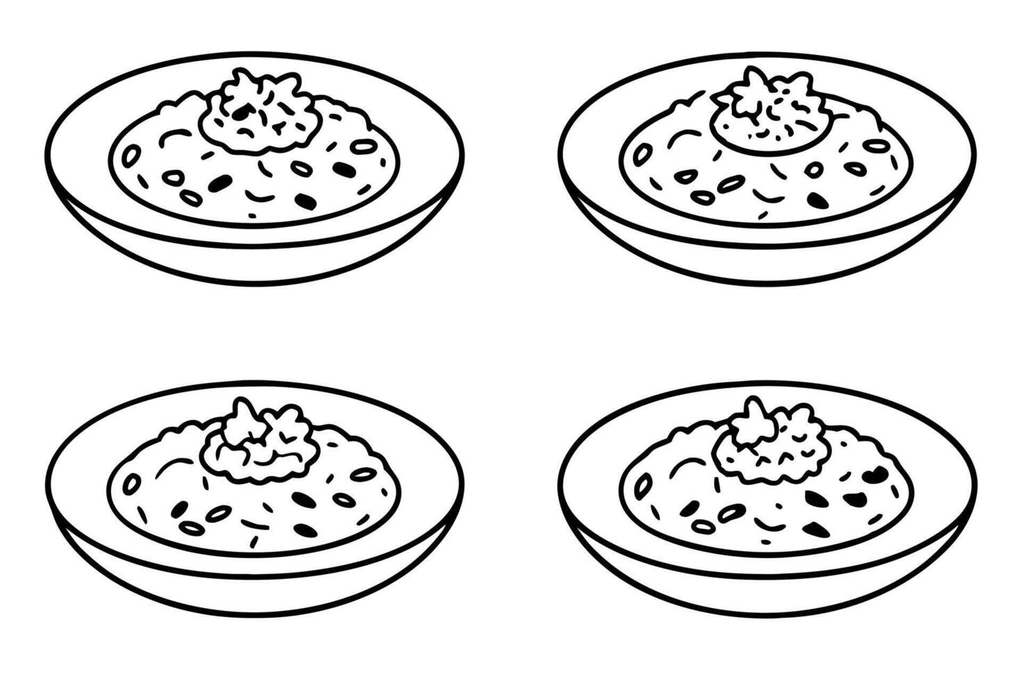 Risotto line art design lovely food drawing illustration vector