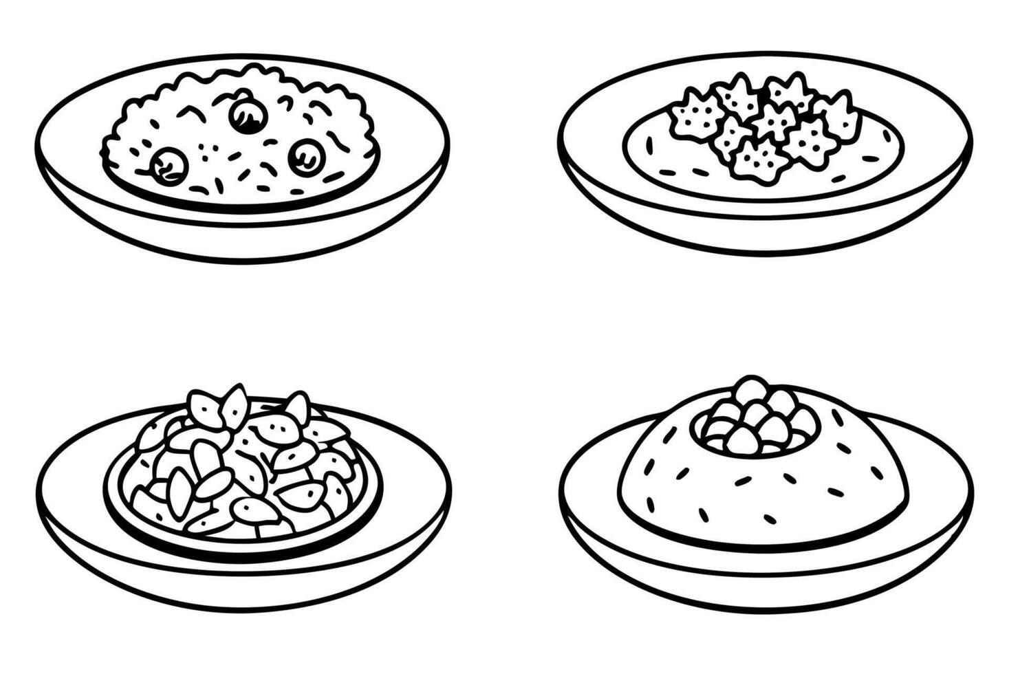 Risotto line art design sophisticated illustration hand drawing vector