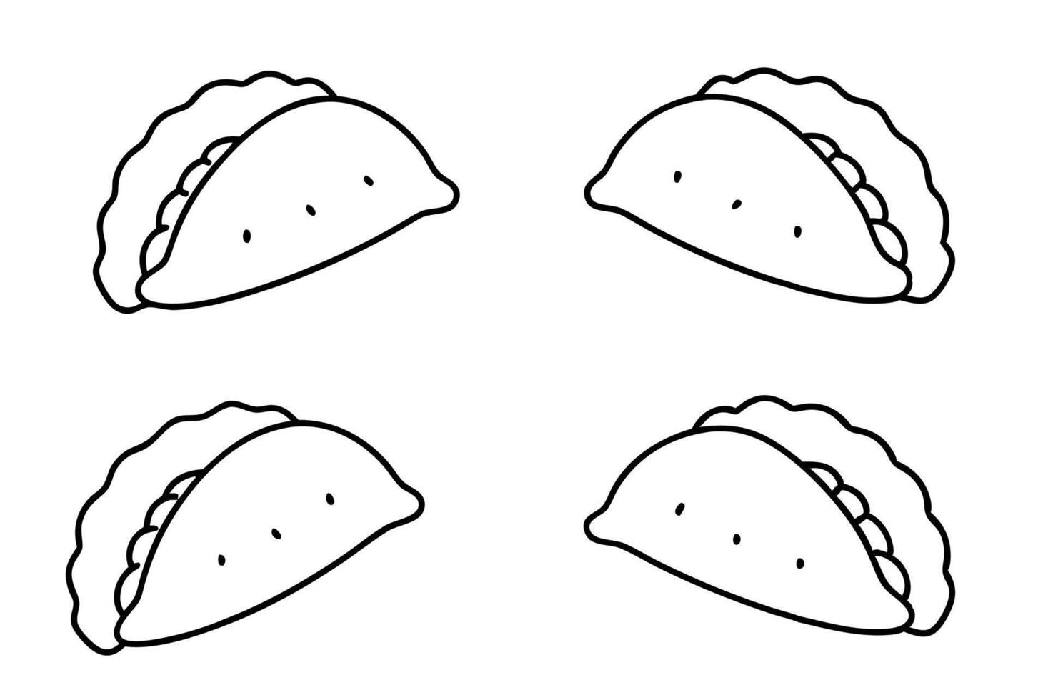 Empanadas line art design charming food illustration drawing vector