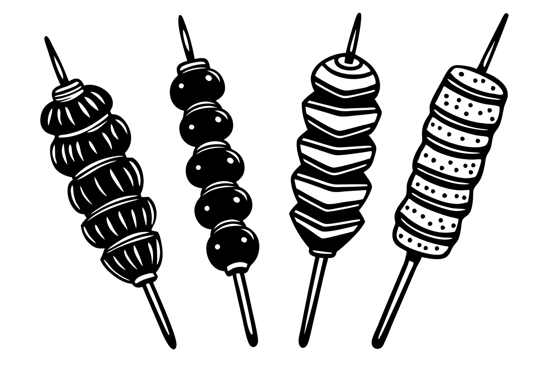Kabobs line art design culinary food illustration drawing 47443367