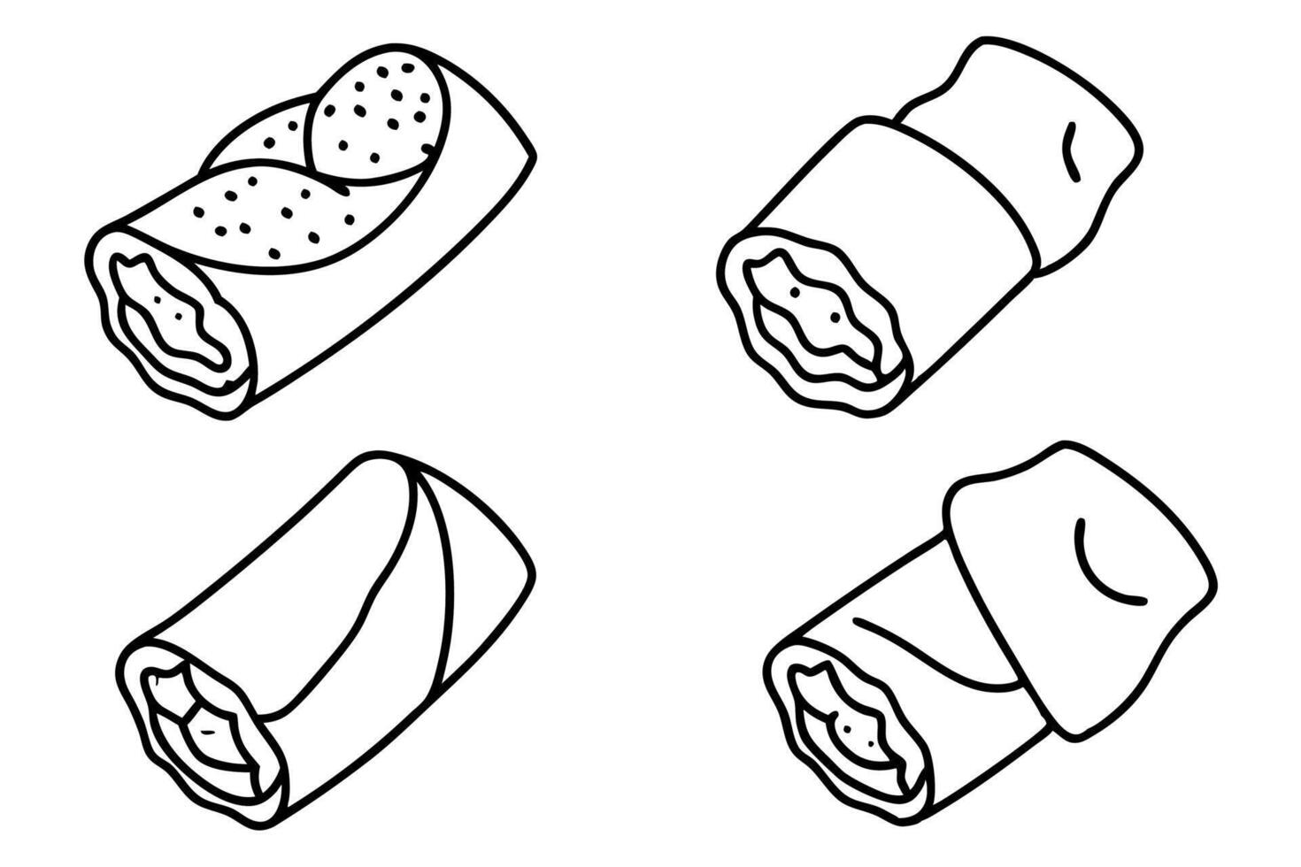 Spring rolls line art design elegant illustration vector