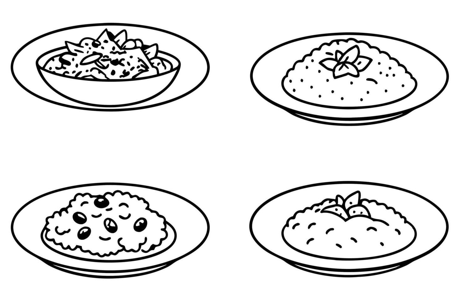 Risotto line art design elegant food drawing artwork vector